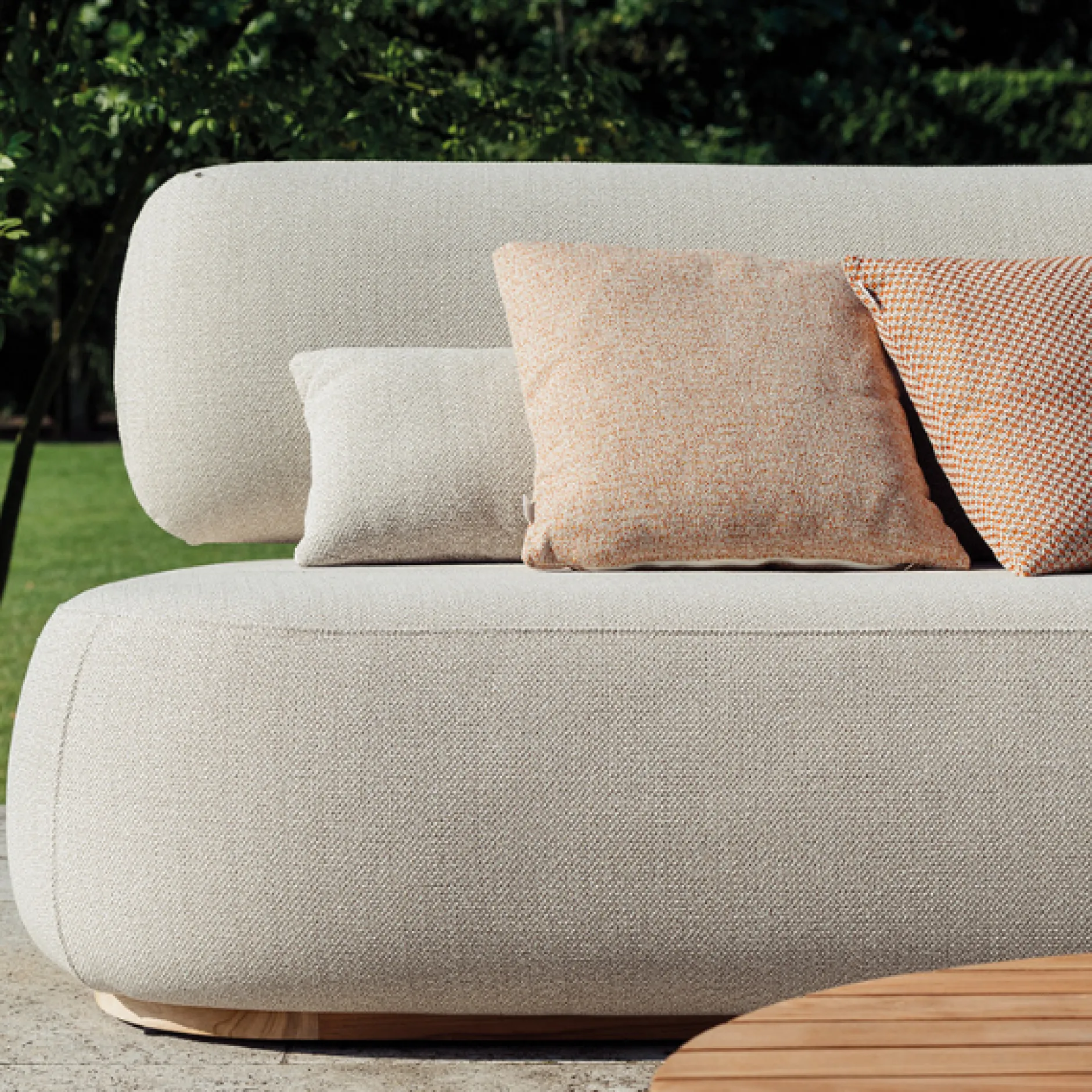 3-Sitzer-Sofa Ruby Gescova - Teakholz & Polyester - 215x95x80cm - Beige