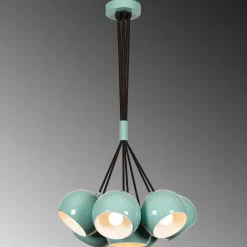 Sivani Kronleuchter | METALLGEHÄUSE | Türkis, Weiß