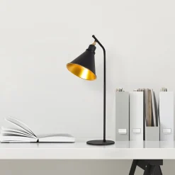 Sivani Tischlampe | METALLGEHÄUSE | Schwarz, Gold