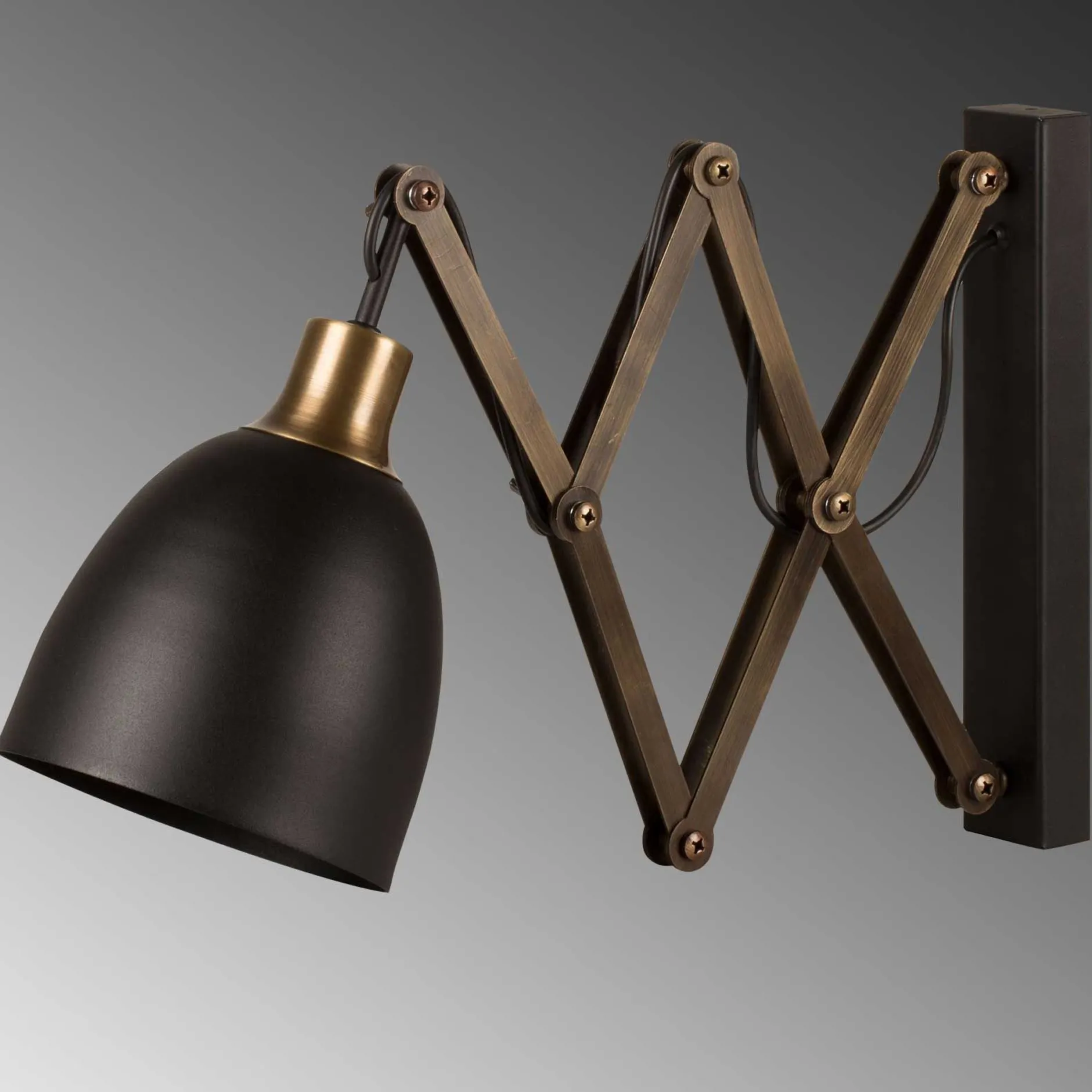 Sivani Wandleuchte | METALLGEHÄUSE | Schwarz, Vintage