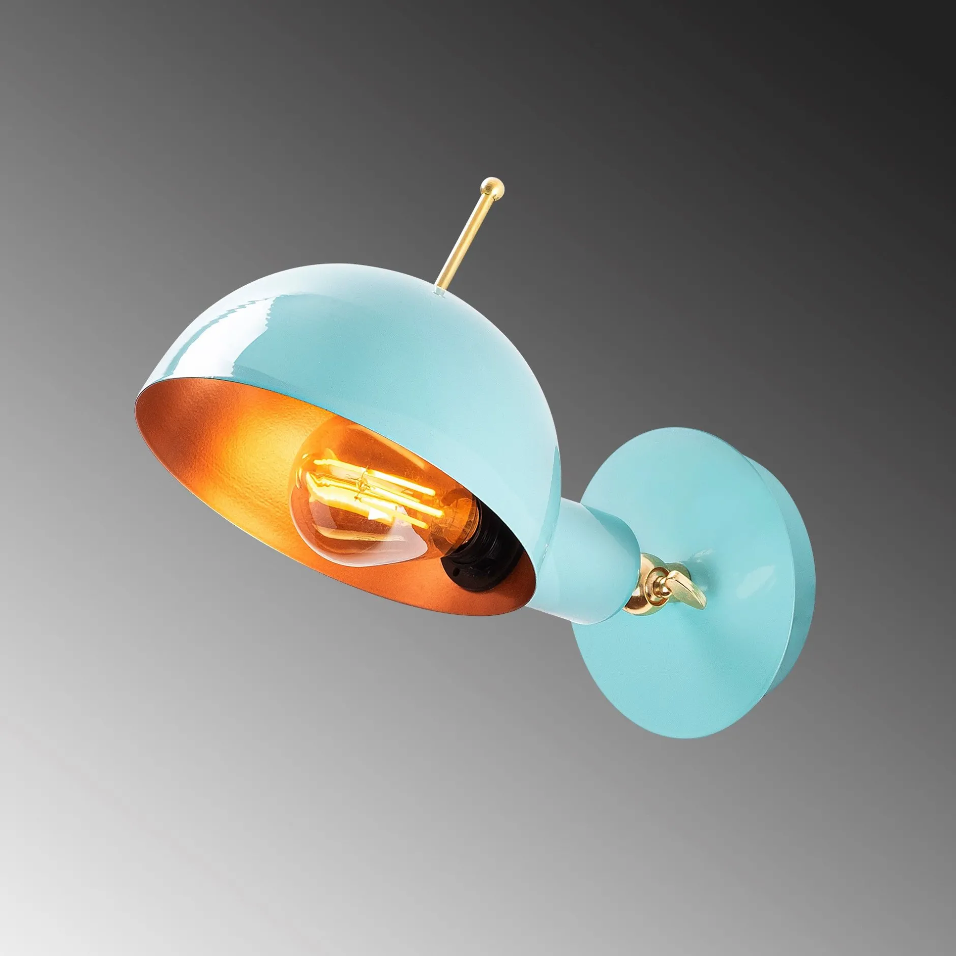 Sivani Wandleuchte | METALLGEHÄUSE | Türkis, Kupfer