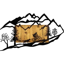 Skyler Dekoratives Wandaccessoire aus Holz | Holz & Metall | 110 x 3 x 65 cm