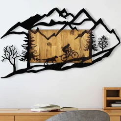 Skyler Dekoratives Wandaccessoire aus Holz | Holz & Metall | 110 x 3 x 65 cm