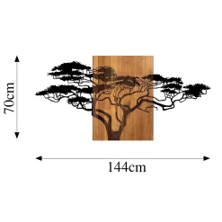 Skyler Dekoratives Wandaccessoire aus Holz | Holz & Metall | 144 x 3 x 70 cm
