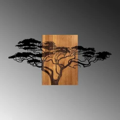 Skyler Dekoratives Wandaccessoire aus Holz | Holz & Metall | 144 x 3 x 70 cm