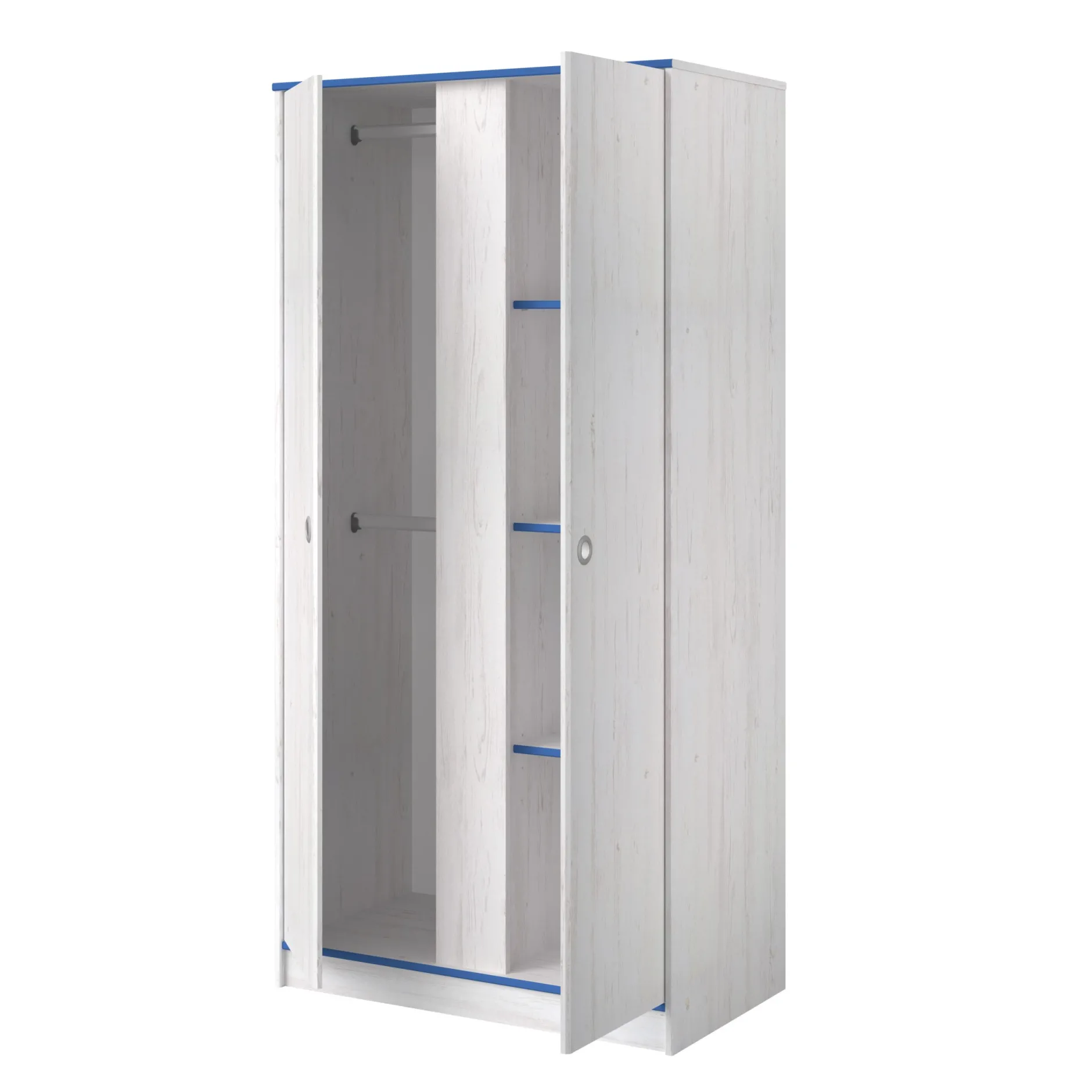 Smoozy Kinderzimmer-Set | Hochbett und Kleiderschrank | Weiß