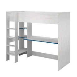 Smoozy Kinderzimmer-Set | Hochbett und Kleiderschrank | Weiß