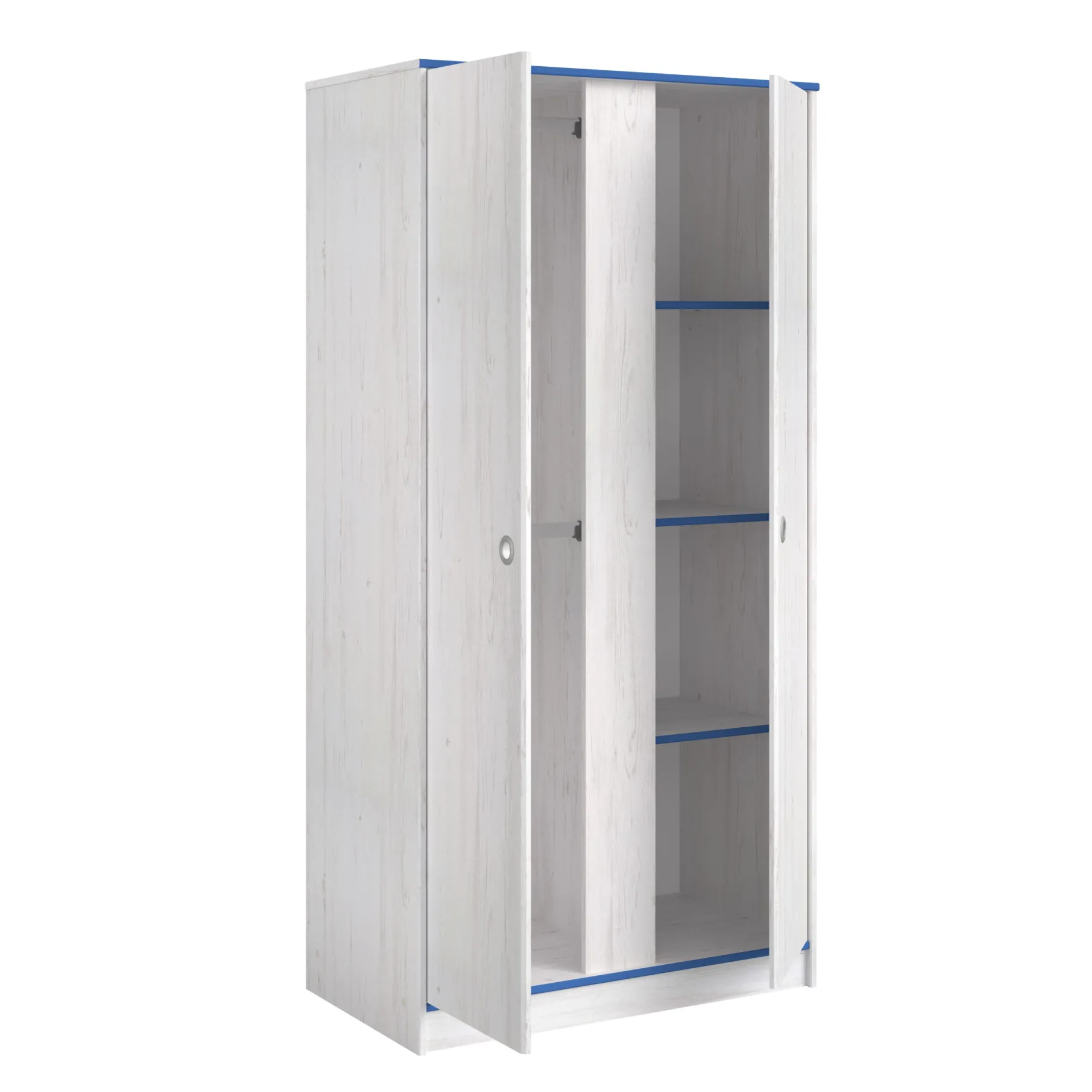 Smoozy Kinderzimmer-Set | Hochbett und Kleiderschrank | Weiß