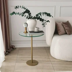Social Couchtisch | GEHÄRTETES GLAS | Gold