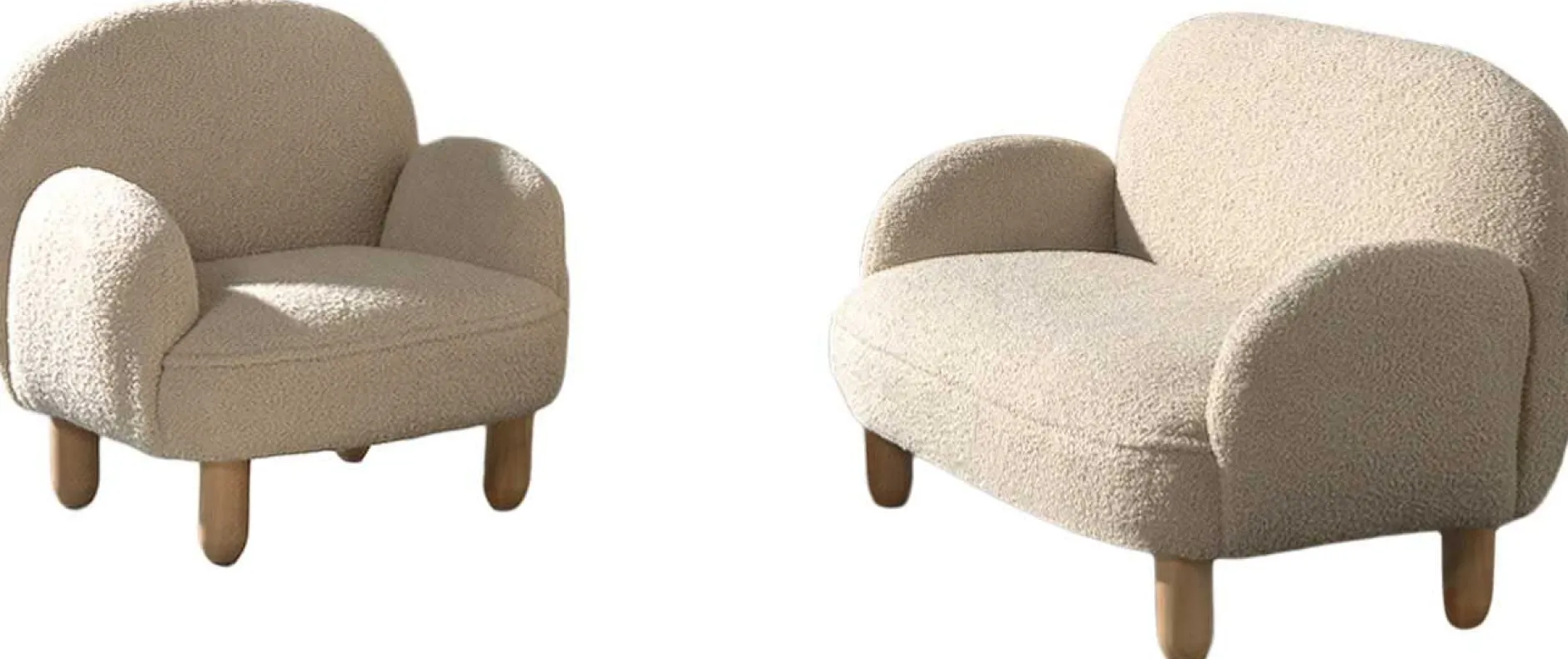 Sofagarnitur für Kinder Rocky - beige Bouclé-Stoff