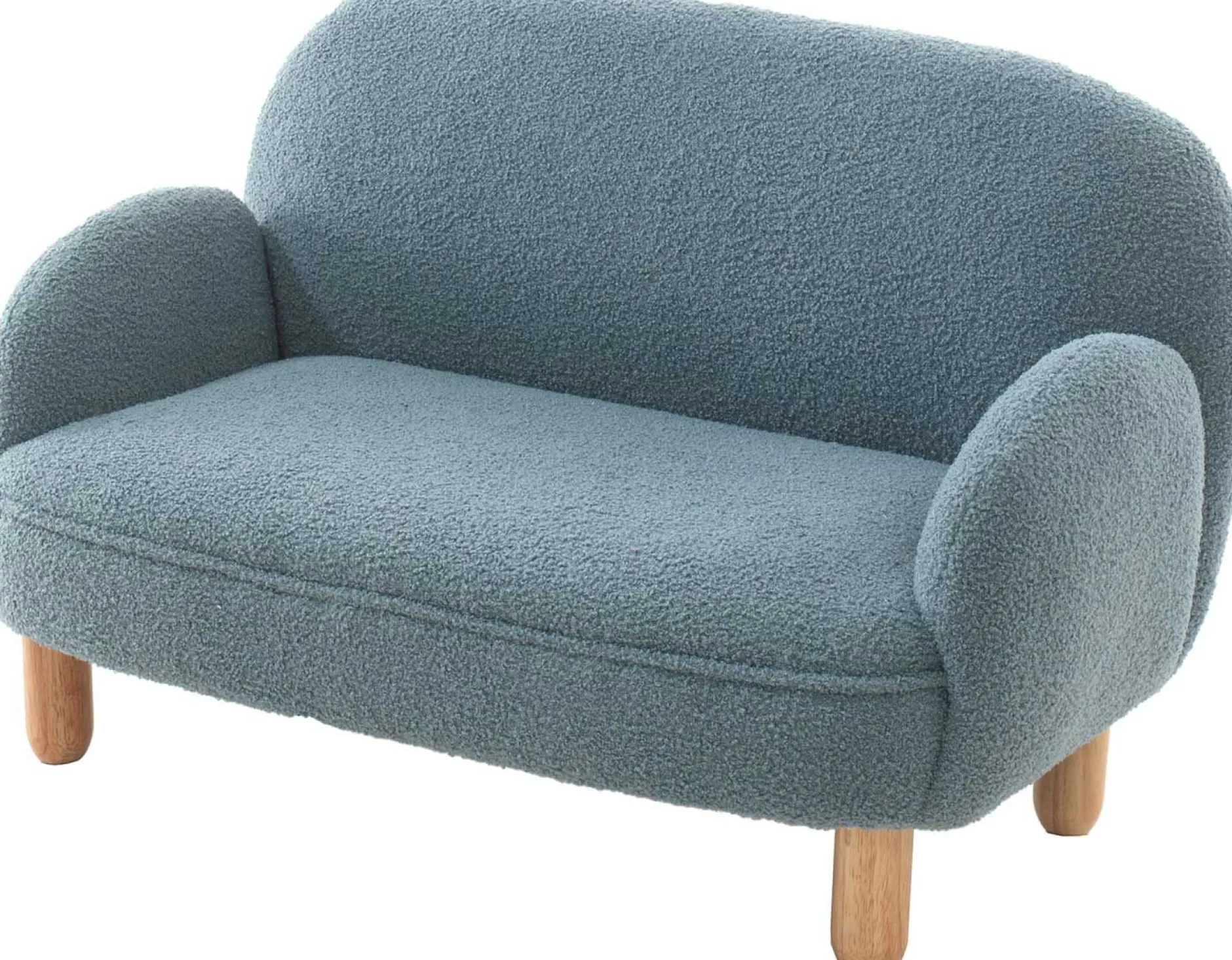 Sofa-Set für Kinder Rocky - blauer Bouclé-Stoff