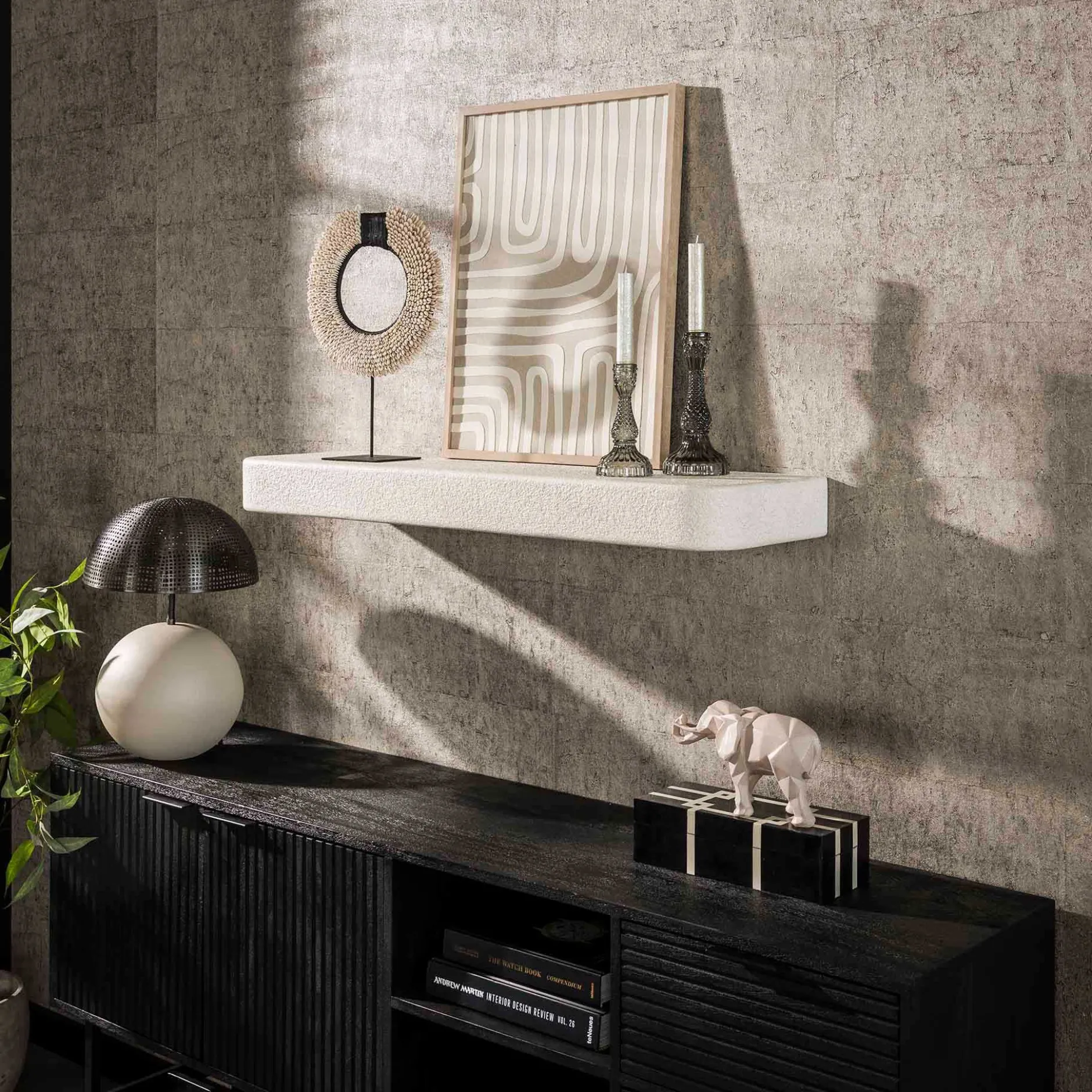 Solero Wandregal 100 cm-Marmorverbundstoff