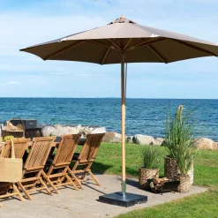 Sonnenschirm Austin - Ø300cm - kippbar - Holz - taupe