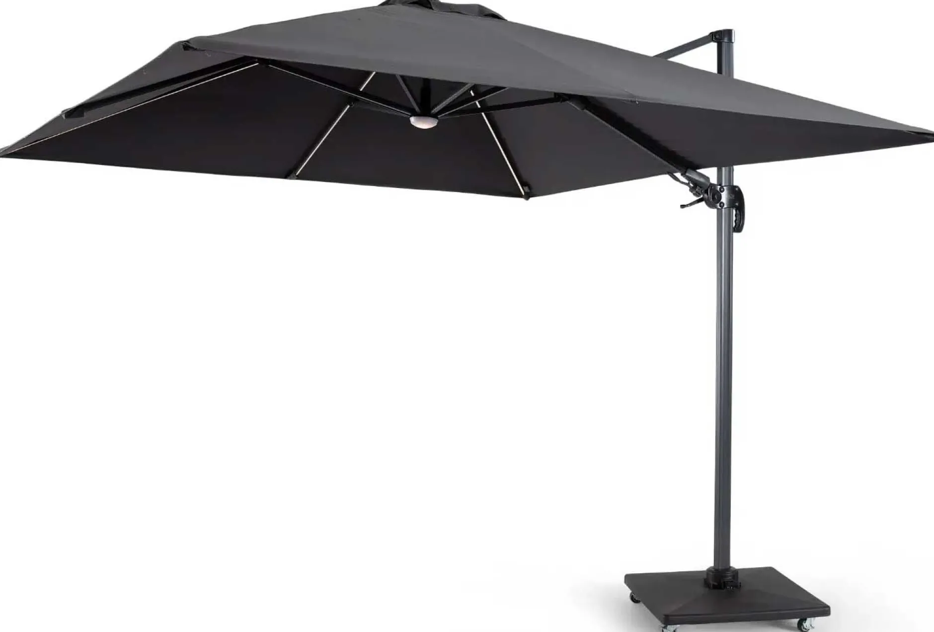 Sonnenschirm Balbao Gescova - 300x300 cm - Aluminium anthrazit - Polyester grau