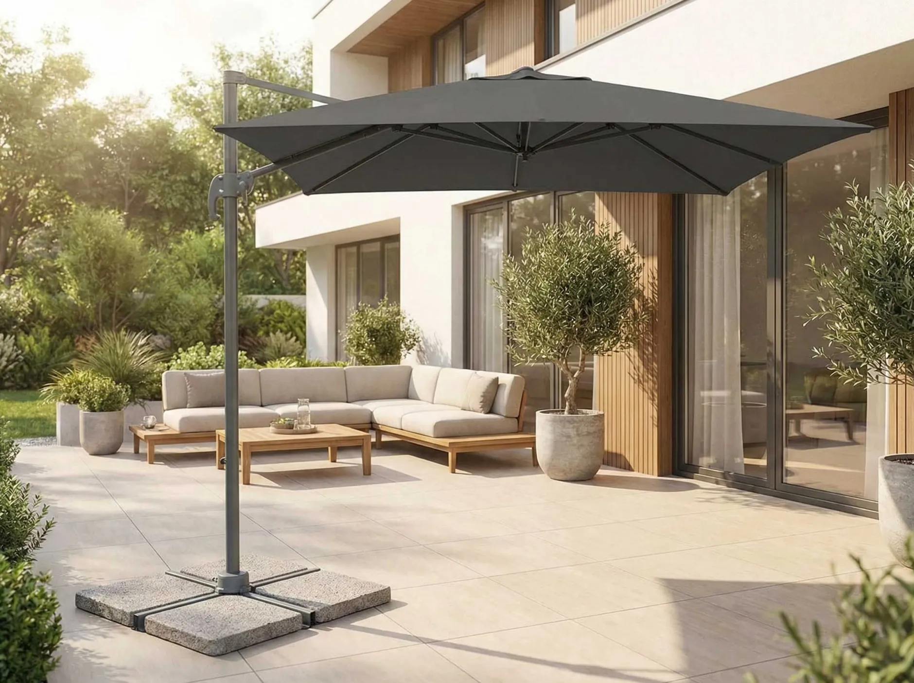 Sonnenschirm Cleveland 250x250 Aluminium Anthrazit