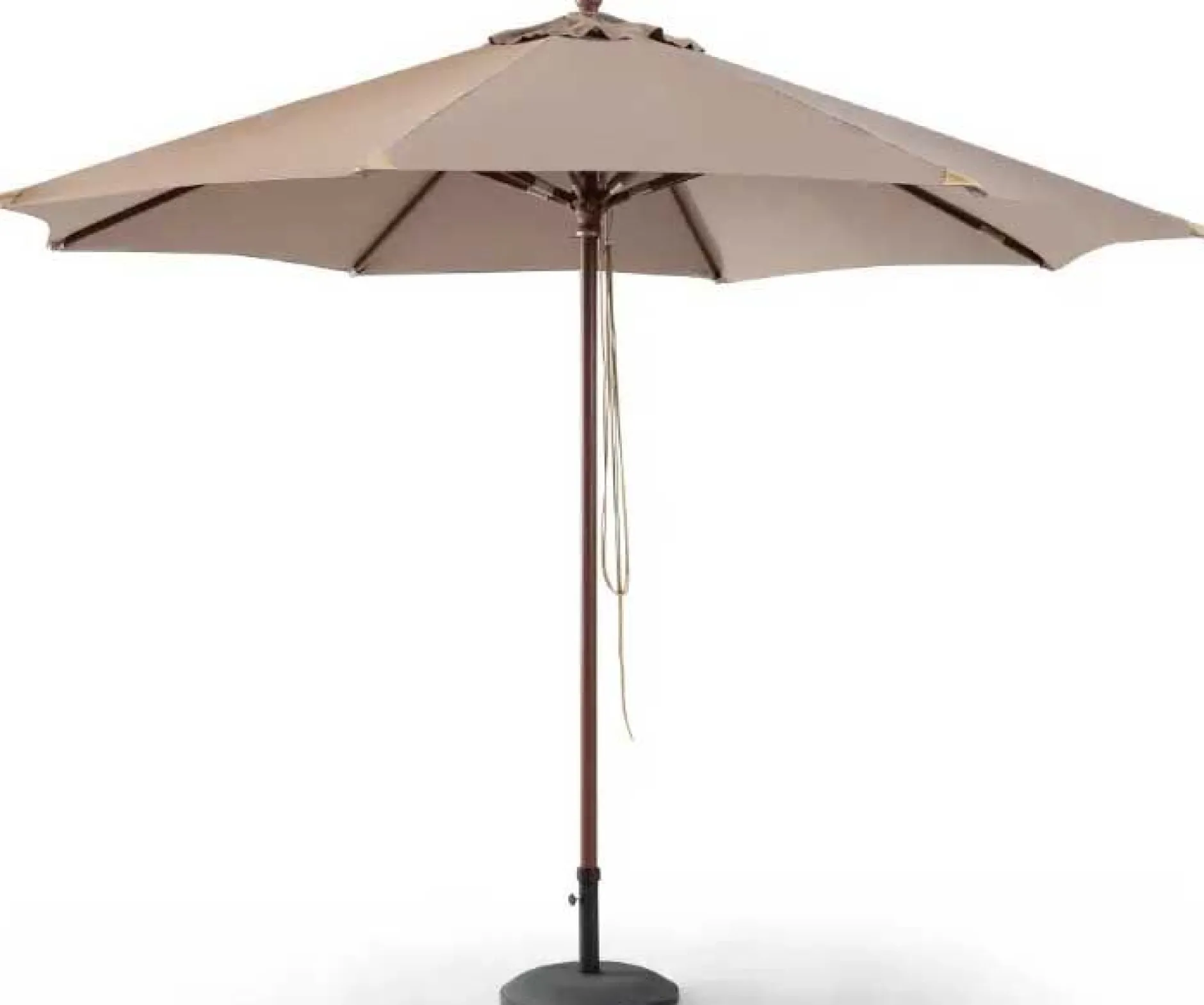 Sonnenschirm Joplin teak - Ø350cm - Taupe - robustes Olefin