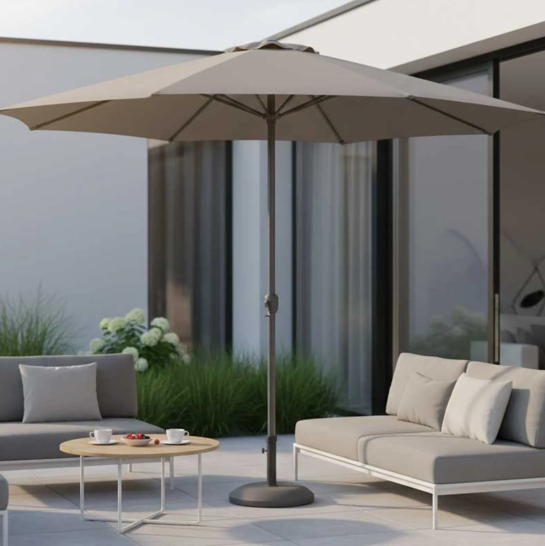 Sonnenschirm Norman 350 cm Aluminium Grau