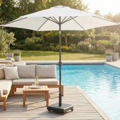 Sonnenschirm Norman 300cm Aluminium Weiß