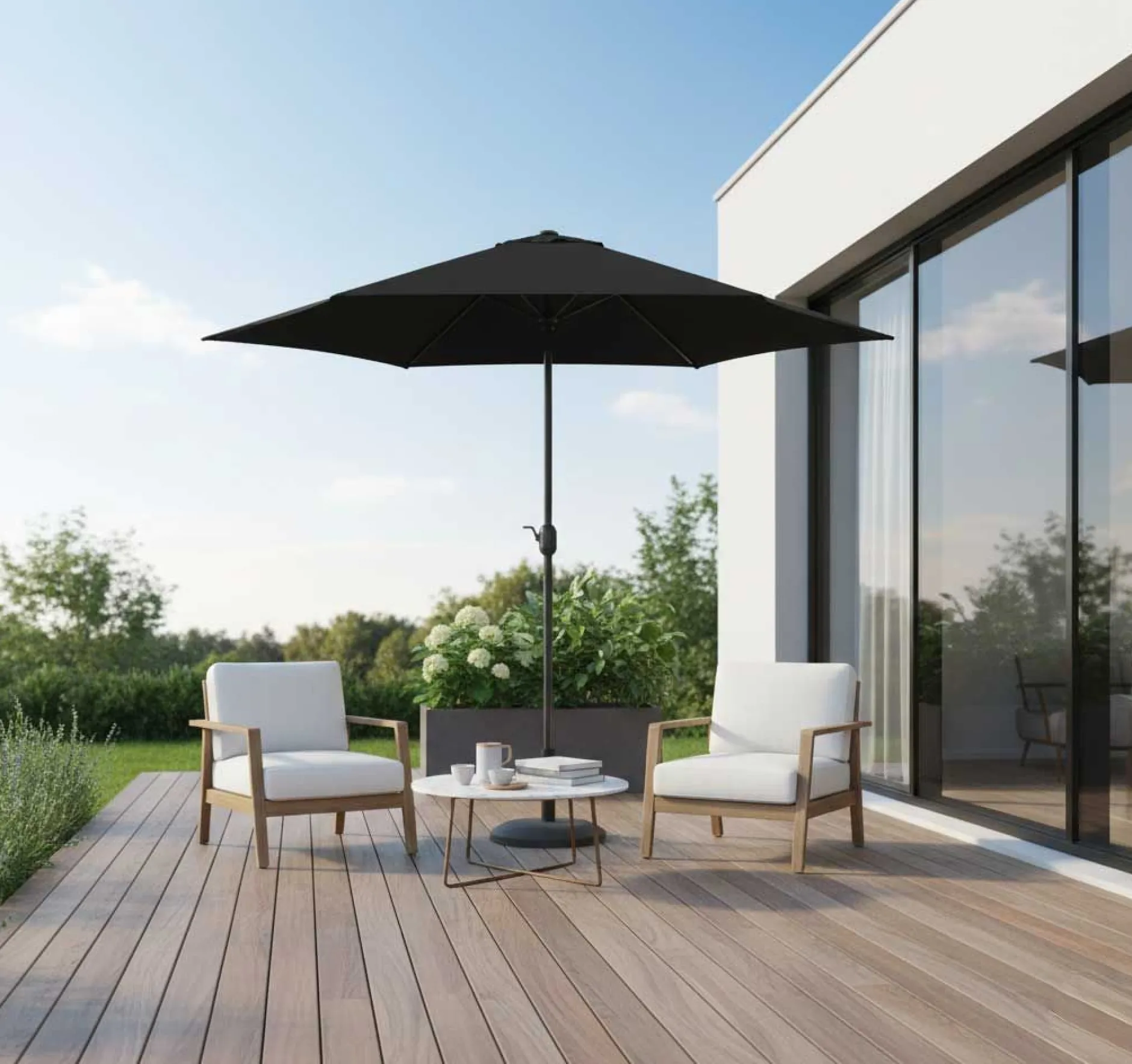 Sonnenschirm Norman Ø300cm schwarz - Aluminium - Gescova