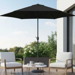 Sonnenschirm Norman Ø300cm schwarz - Aluminium - Gescova