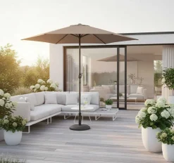 Sonnenschirm Norman Emob - Aluminium mit 300 cm Durchmesser - Taupe