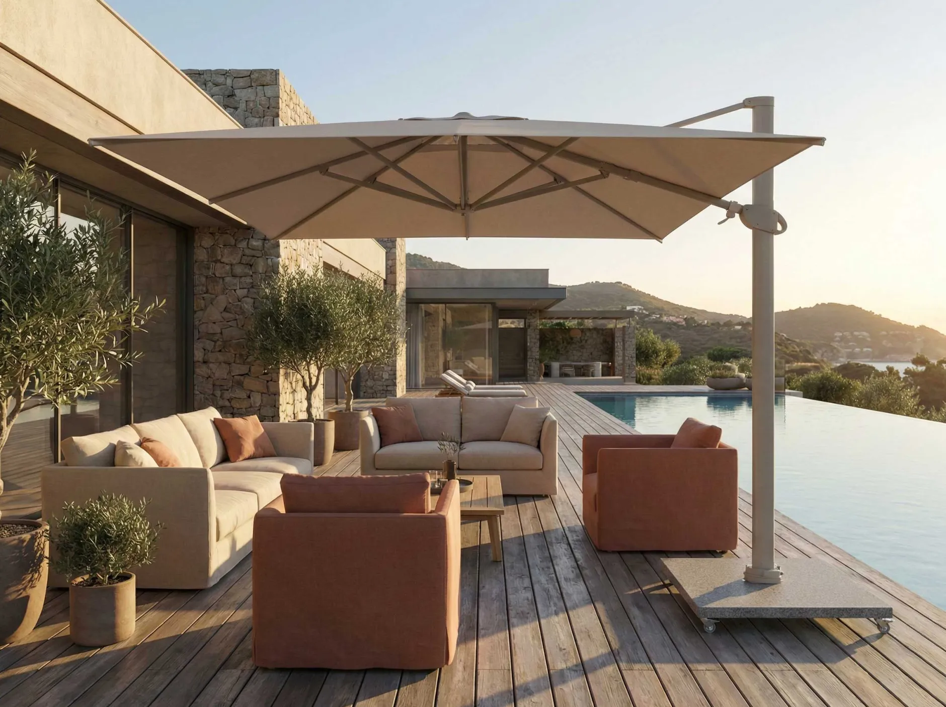Sonnenschirm Portland Gescova - Sandfarben - 300x300 cm