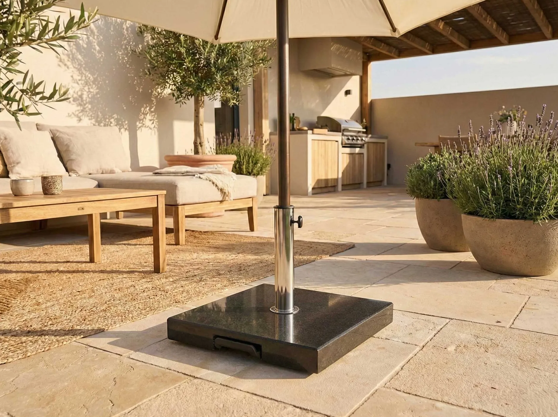 Sonnenschirmsockel Granada Gescova - Granit 50x50 cm - Schwarz