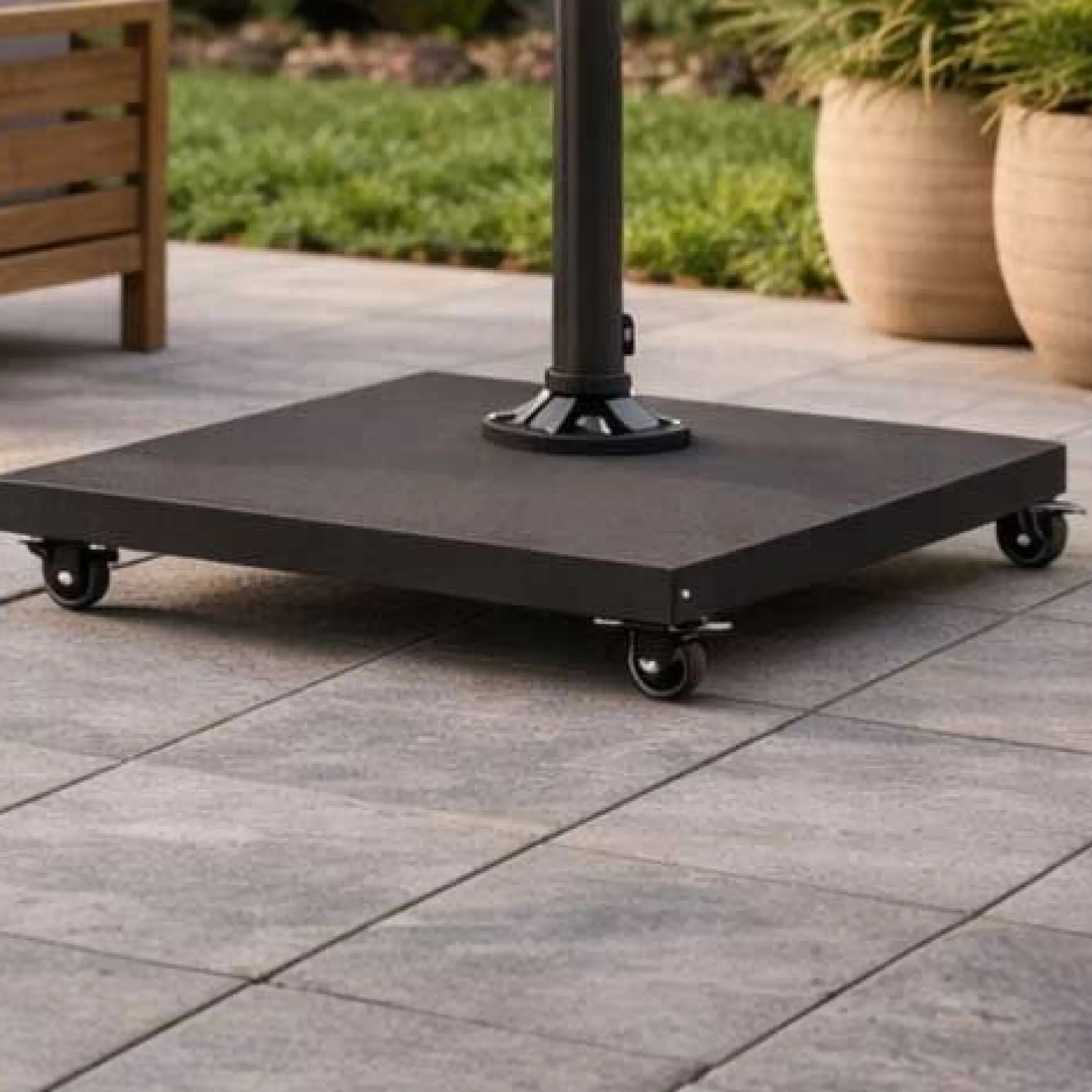 Sonnenschirmsockel Miami gescova - Granit - 60x60x12 cm - Dunkelgrau