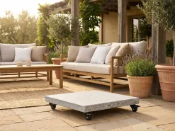 Sonnenschirmsockel Miami Gescova - Granit mit Rollen - 60x60x12 cm - Hellgrau