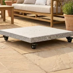 Sonnenschirmsockel Miami Gescova - Granit mit Rollen - 60x60x12 cm - Hellgrau