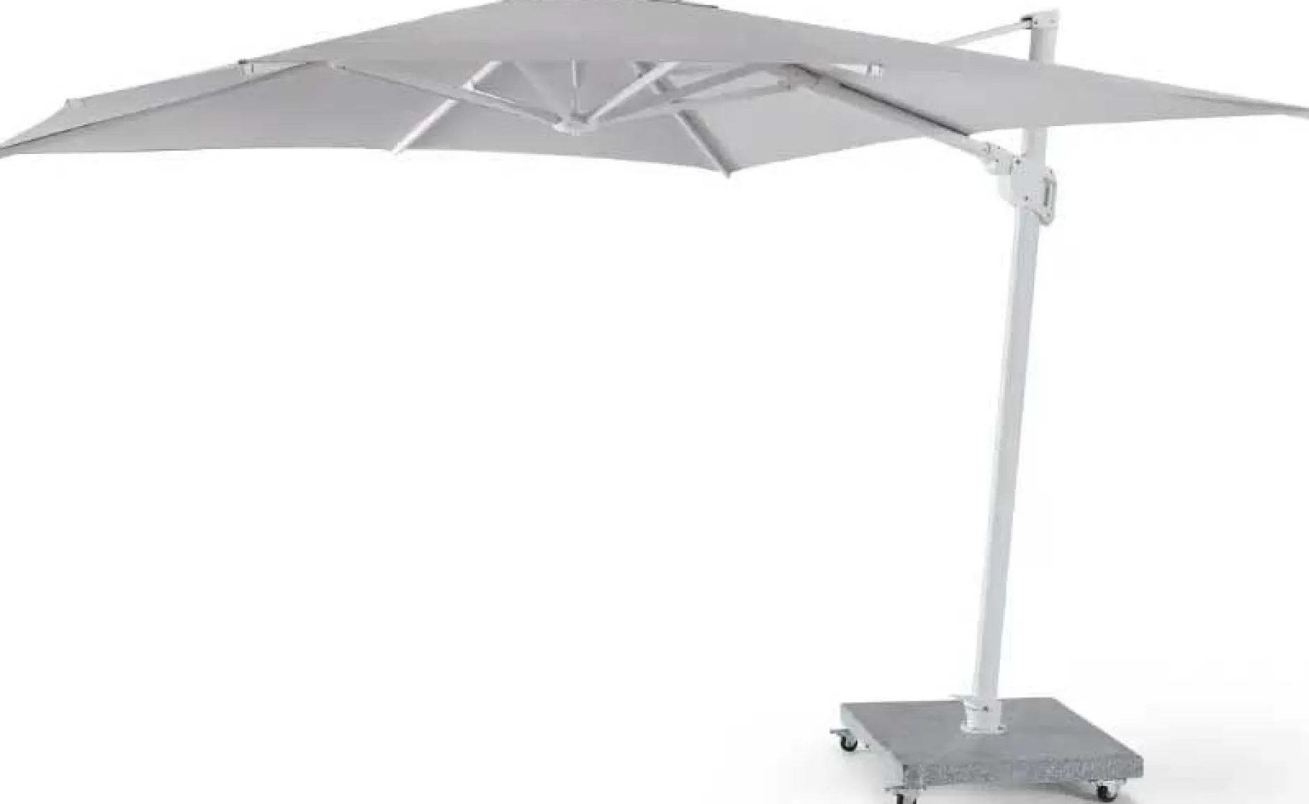 Sonnenschirm Tampa 300x300 cm Gescova - weißer Aluminiumstock, graues Spuncryl