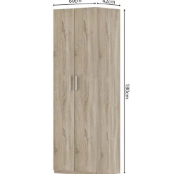 Sonoma Aufbewahrungsschrank Mike - 2 Türen, 60cm, H180 x B60 x T42.