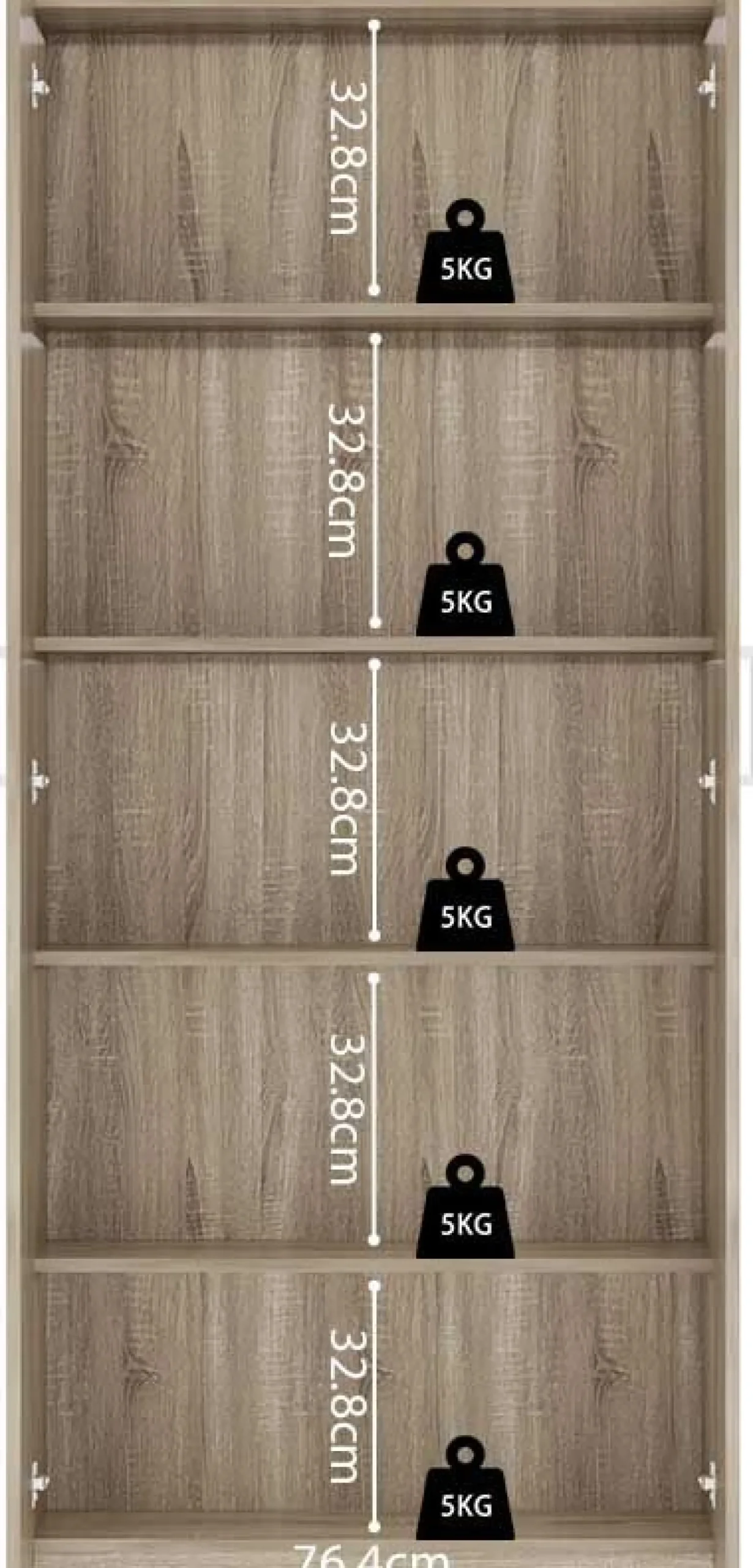 Sonoma Aufbewahrungsschrank Mike 80cm | 2 Türen | H180 x B80 x T42 cm