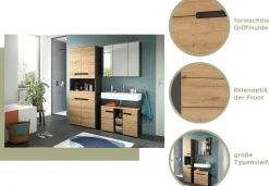 Spiegel Canu Xonox - basaltgrau & Holzoptik - 63x73x16 cm