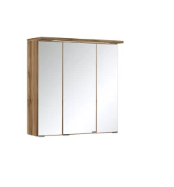 Spiegelschrank Bobbi 60cm Modell 1 3 Türen und LED-Beleuchtung - Eiche