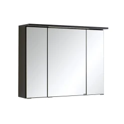 Spiegelschrank Bobbi 80cm Modell 1 3 Türen und LED-Beleuchtung - graphit