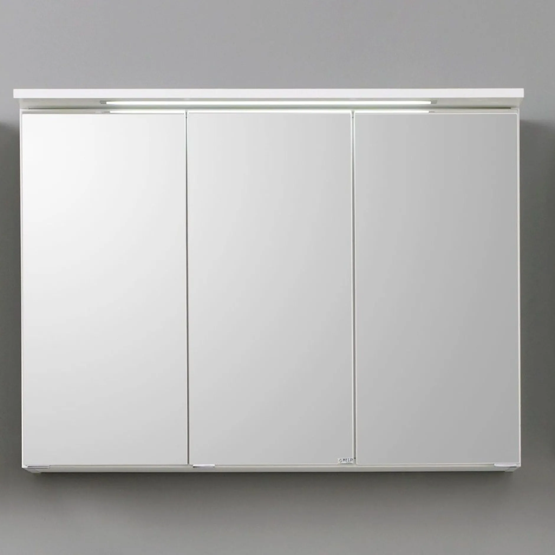 Spiegelschrank Bobbi 90cm Modell 1 3 Türen und LED-Beleuchtung - weiß