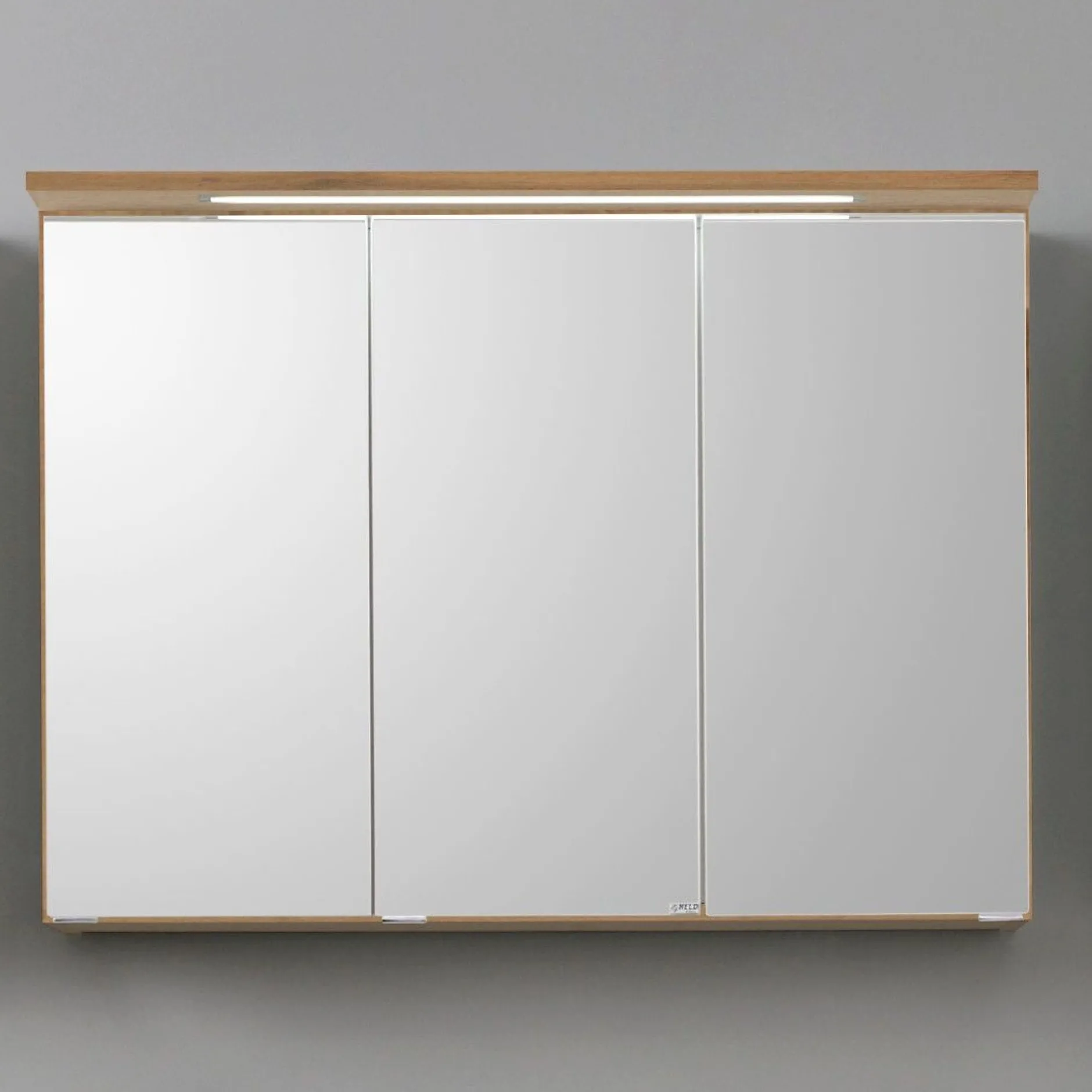 Spiegelschrank Bobbi 100cm Modell 1 3 Türen und led Licht - Eiche