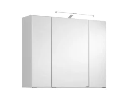 Spiegelschrank Bobbi 80cm Modell 2 3 Türen und led Beleuchtung - weiß