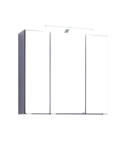 Spiegelschrank Bobbi 80cm Modell 2 3 Türen und led Beleuchtung - graphit