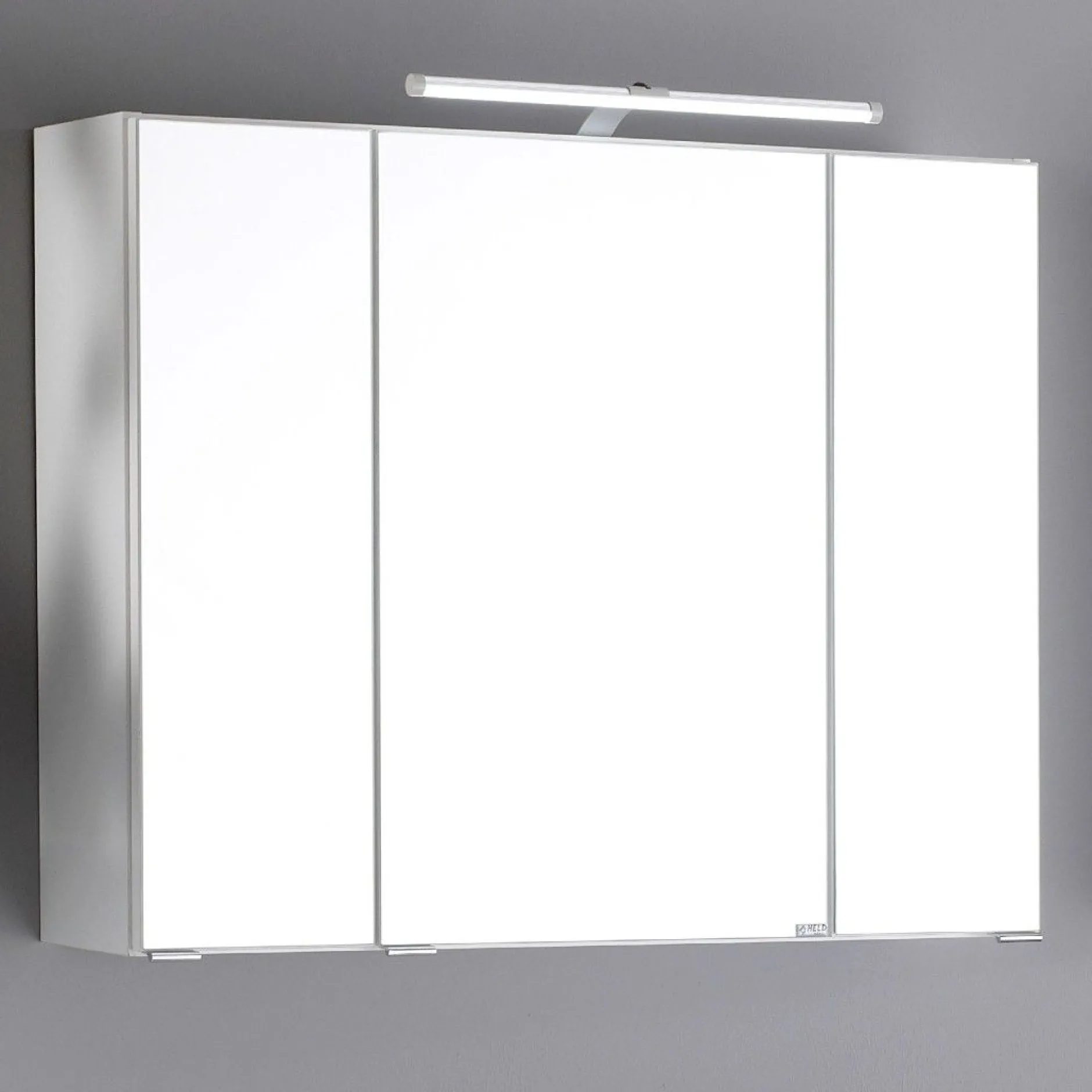 Spiegelschrank Bobbi 90cm Modell 2 3 Türen und led Beleuchtung - weiß