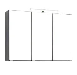 Spiegelschrank Bobbi 90cm Modell 2 3 Türen und led Beleuchtung - graphit