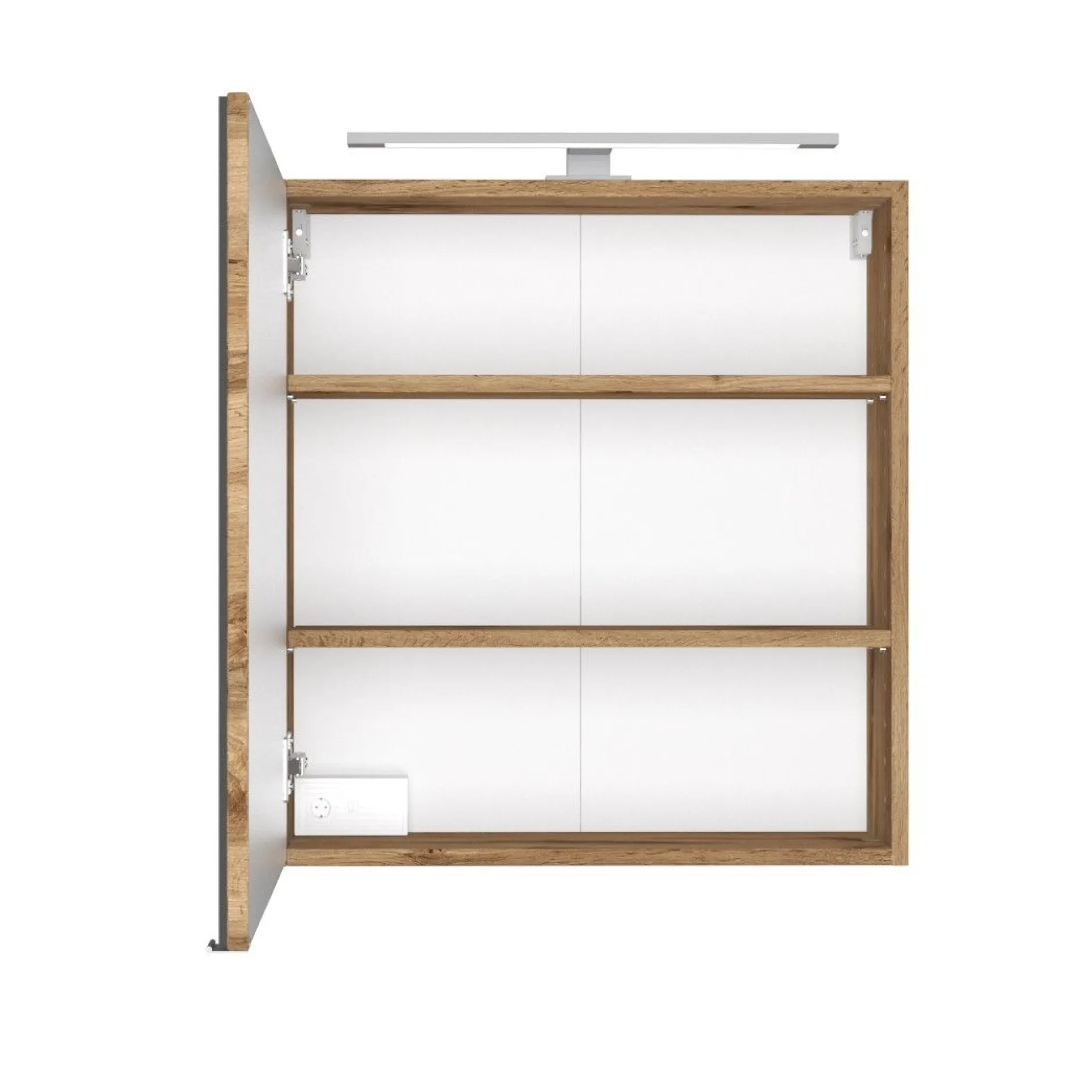 Spiegelschrank Dasa 60cm mit 1 Tür - Eiche wotan