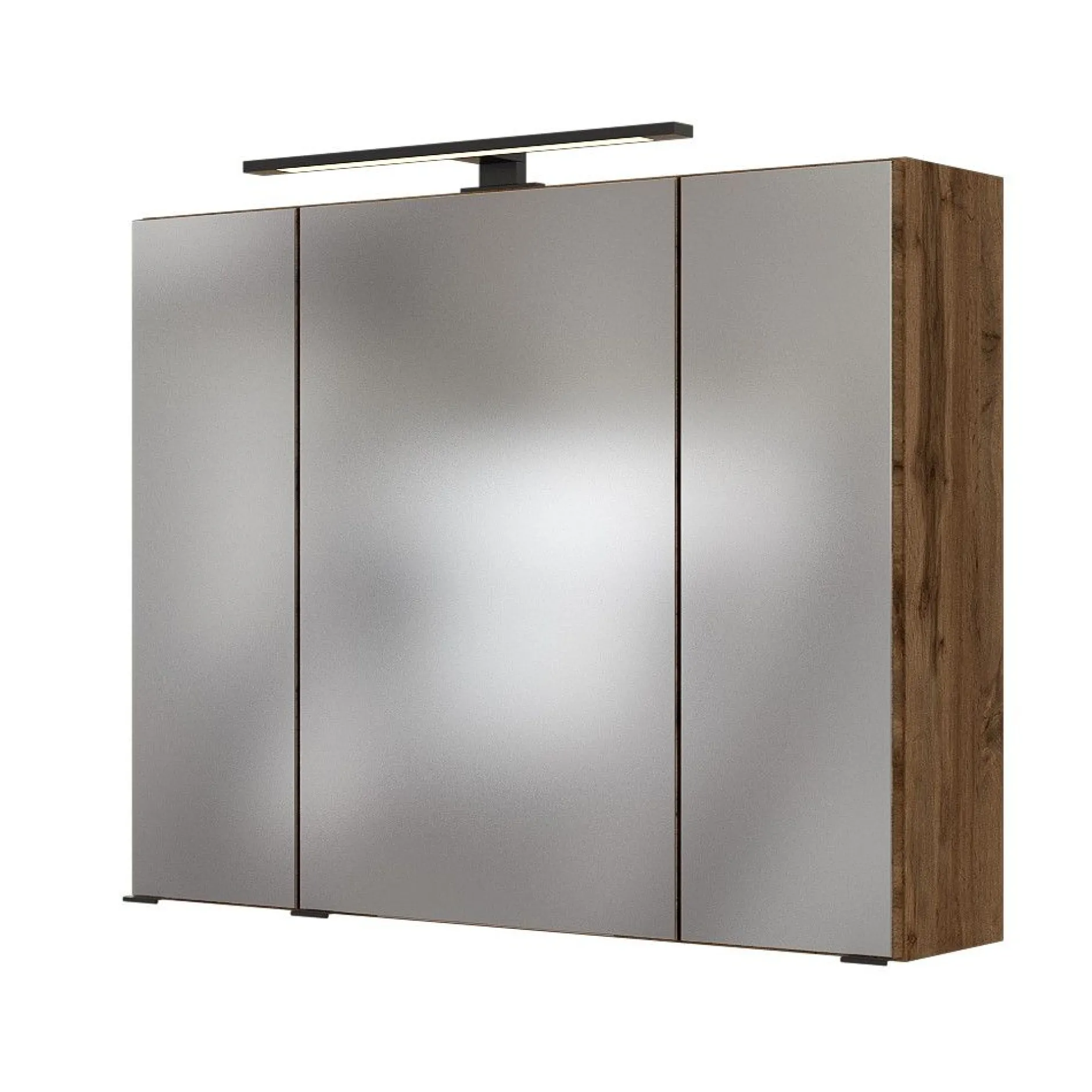 Spiegelschrank Dusan 80cm mit 3 Türen - Eiche wotan