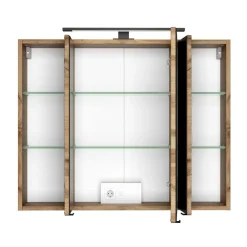 Spiegelschrank Dusan 80cm mit 3 Türen - Eiche wotan