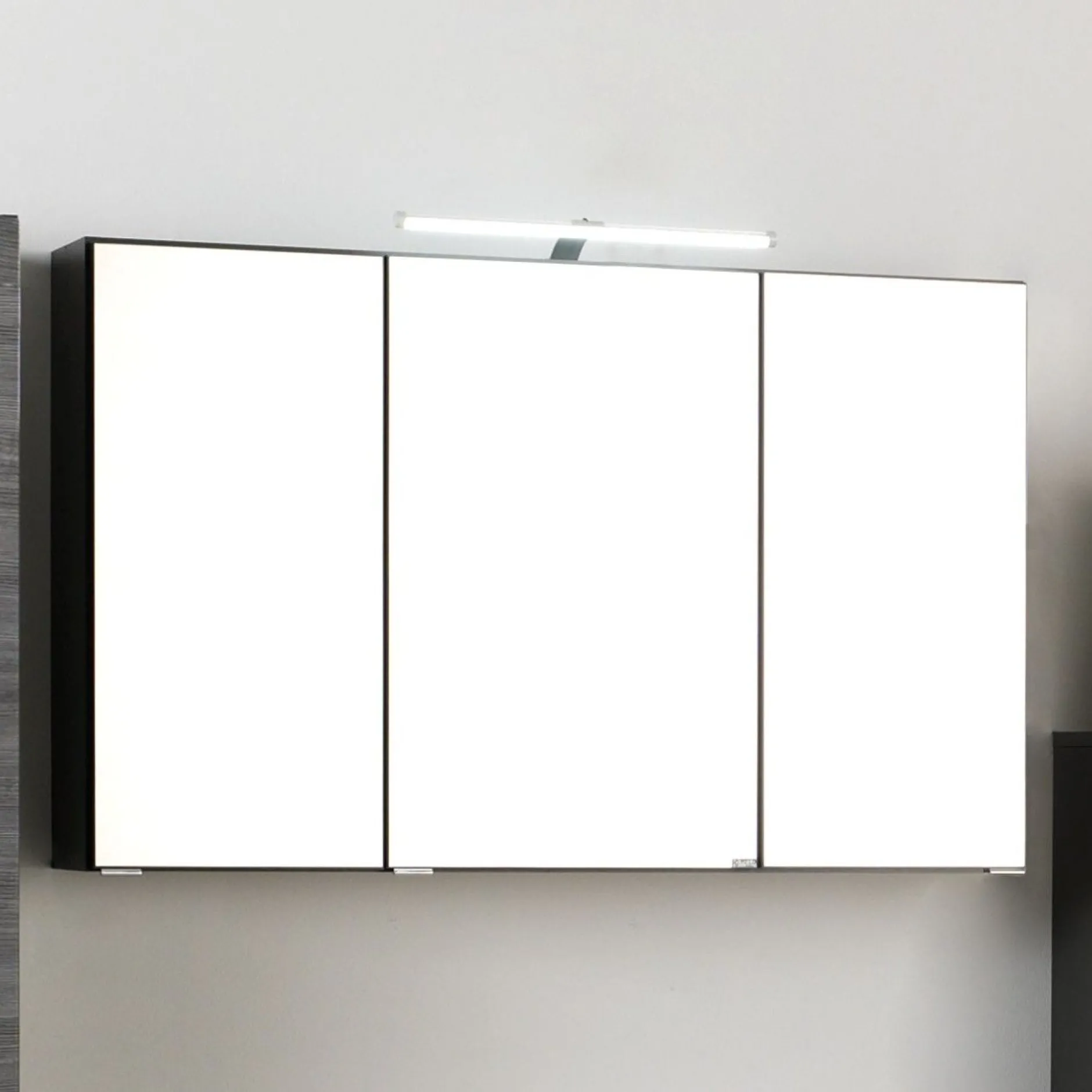 Spiegelschrank Florent 120cm mit 3 Türen und LED-Beleuchtung - graphit