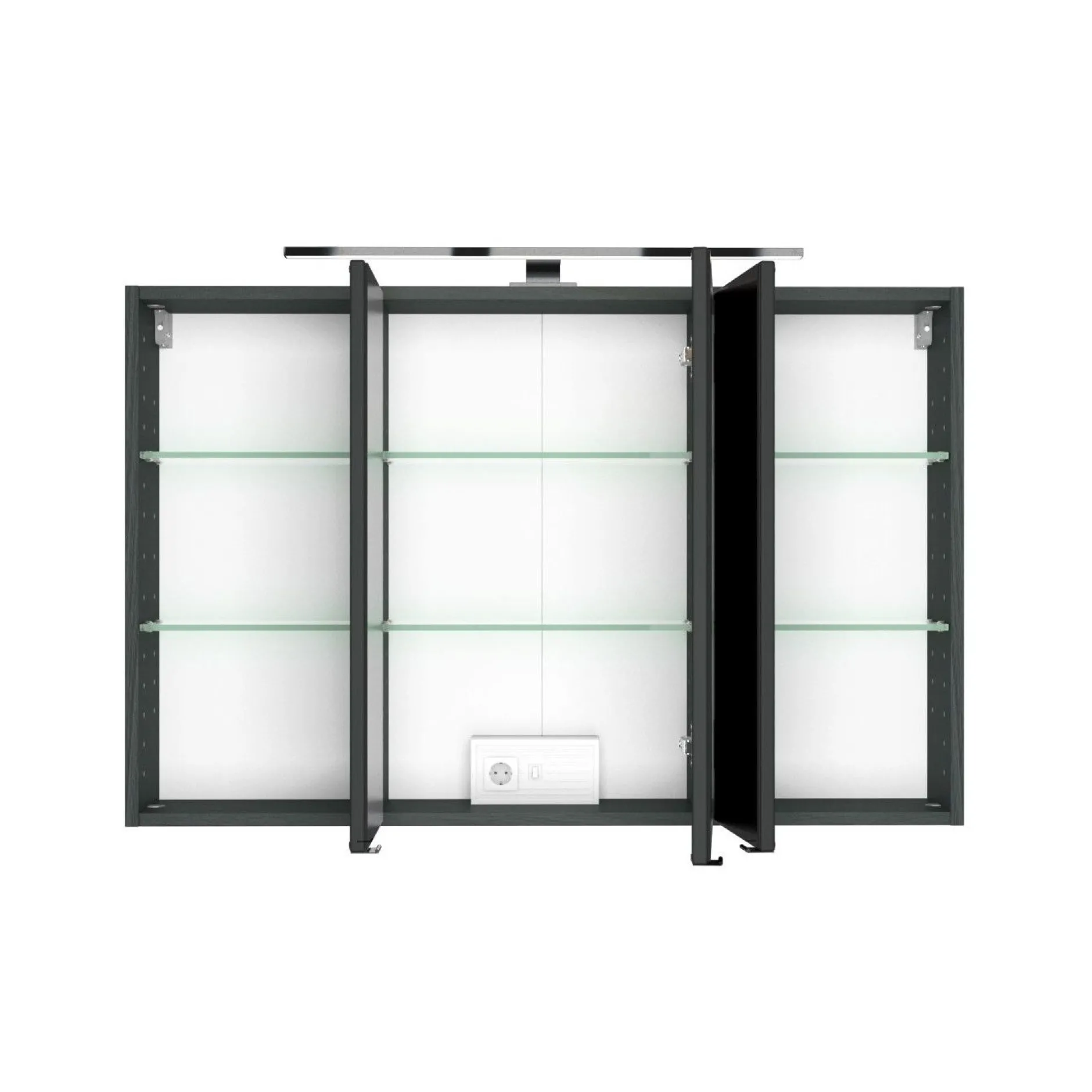Spiegelschrank Florent 120cm mit 3 Türen und LED-Beleuchtung - graphit