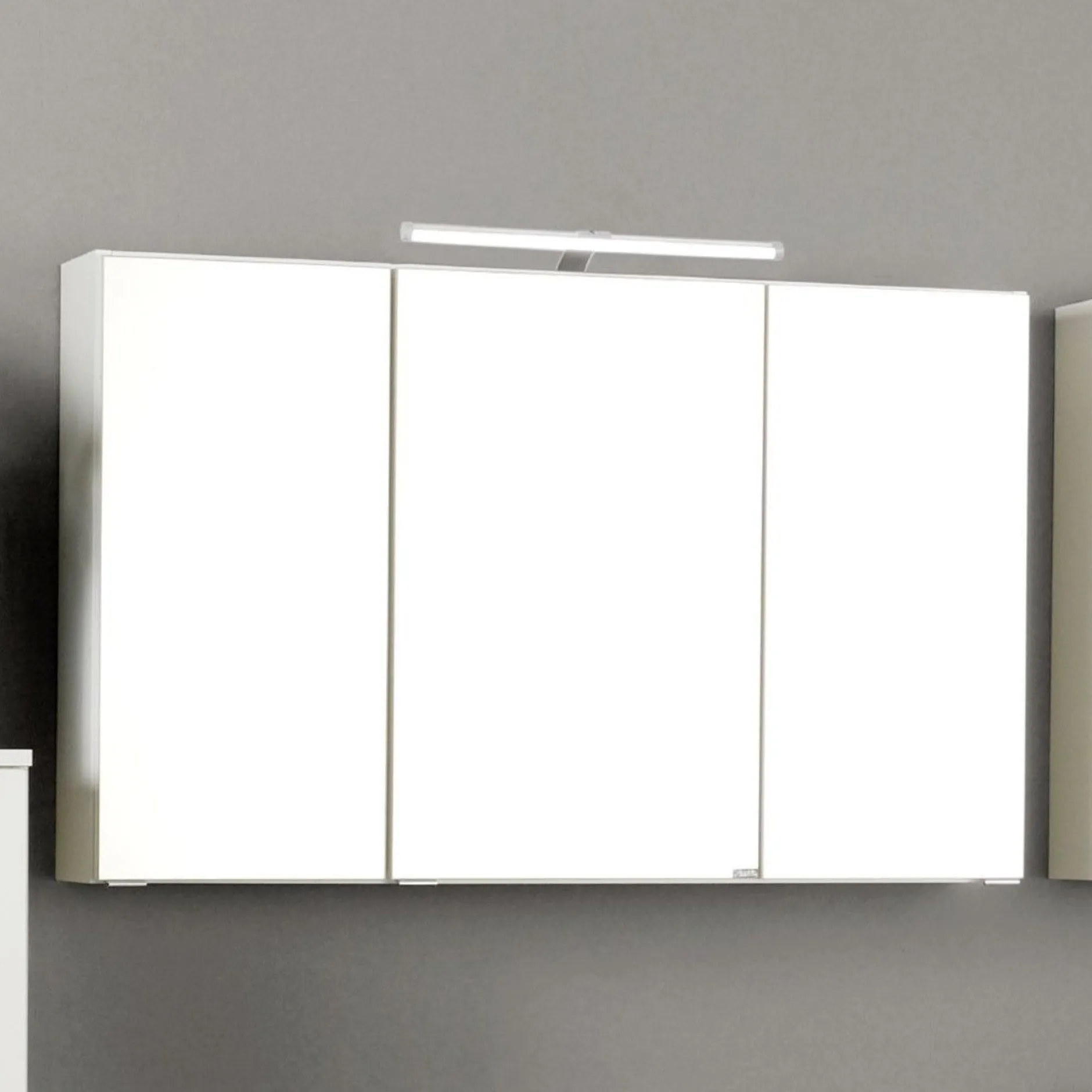 Spiegelschrank Florent 120cm mit 3 Türen und LED-Beleuchtung - weiß