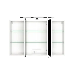 Spiegelschrank Florent 120cm mit 3 Türen und LED-Beleuchtung - weiß