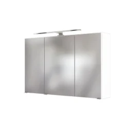 Spiegelschrank Florent 120cm mit 3 Türen und LED-Beleuchtung - weiß
